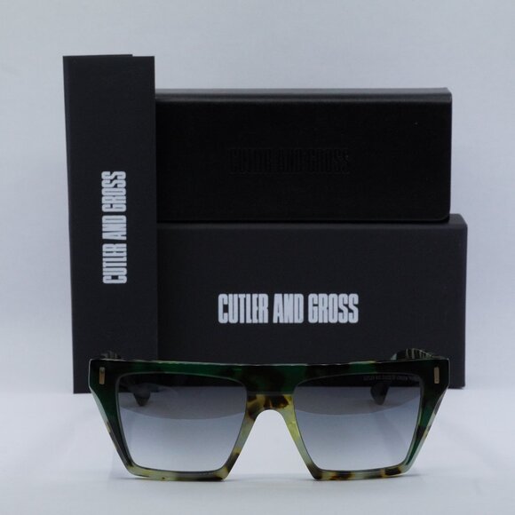 Cutler and Gross CG1352S 003 Square Sunglasses - Green Havana/Grey - Picture 3 of 8